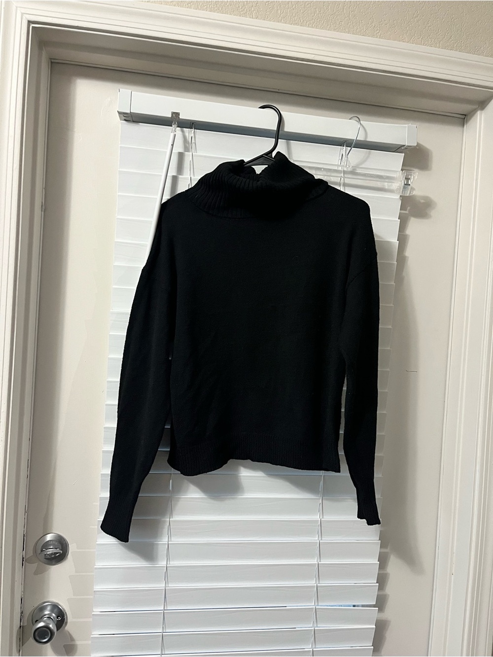 Lulu's Black Ribbed Turtleneck Sweater